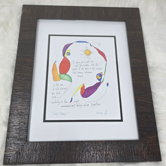 Brian Andreas Matted Print ' No Regret '  Children Being a Parent 14" x 11" 1998 - Picture 1 of 5